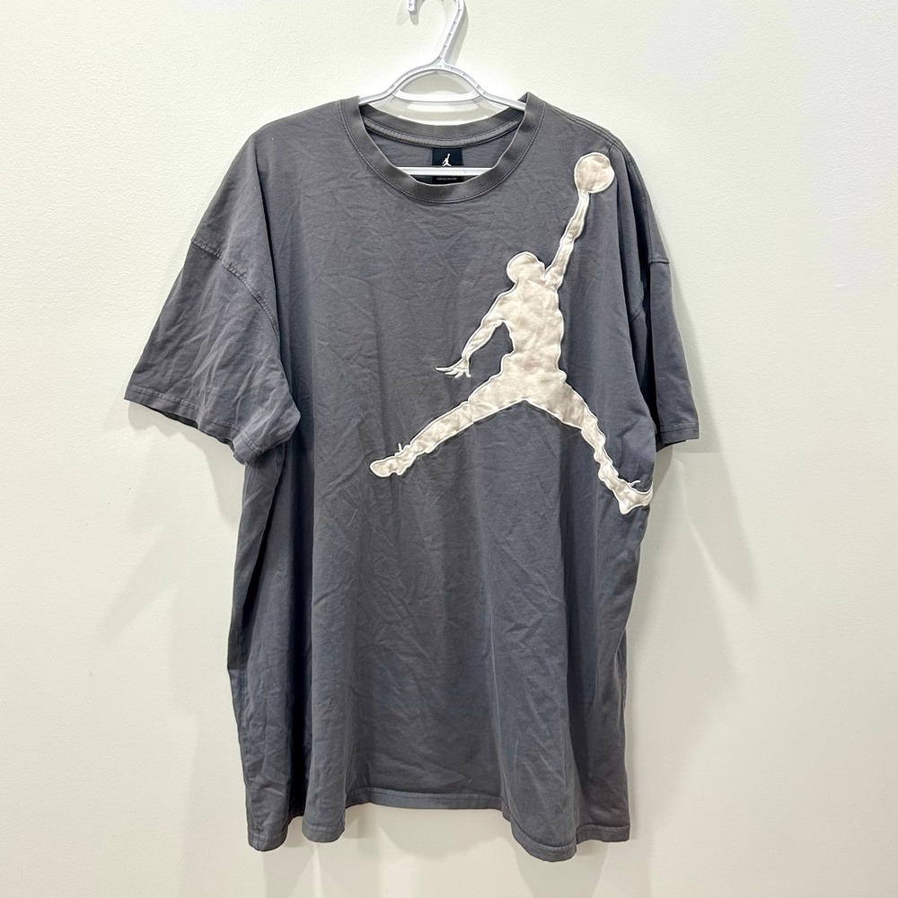 Jordan Jumpman Logo Graphic T-Shirt Mens 3XL Gray Short Sleeve Cotton Tee